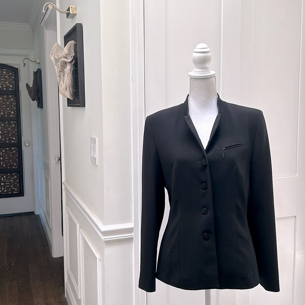 Larry‎ Levine Women’s Black Blazer Jacket Career Workwear Suit Classic Size 6